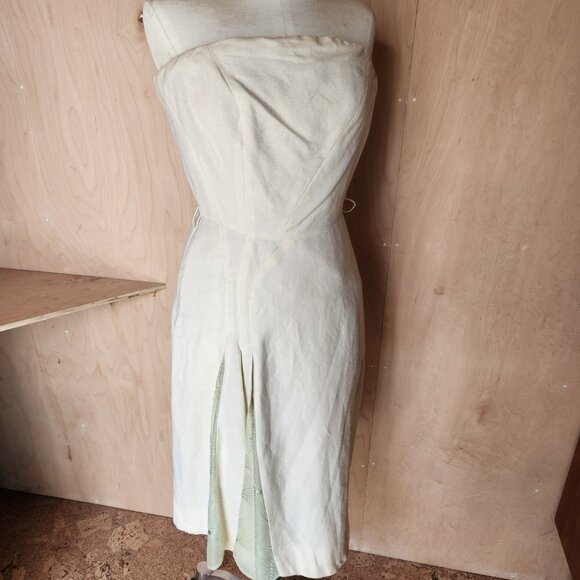 Dagg & Stacey Strapless Linen-Blend Summer Dress - Picture 3 of 7